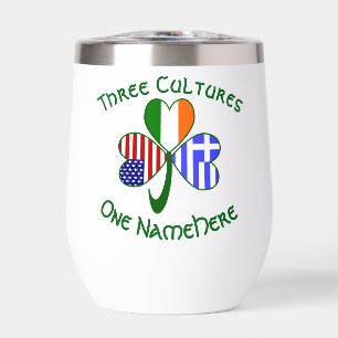 Greek Irish American Flags Shamrock Personalized