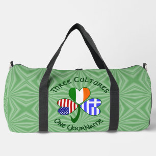 Greek Irish American Flags Shamrock Personalized  Duffle Bag