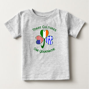 Greek Irish American Flags Shamrock Your Name Baby T-Shirt