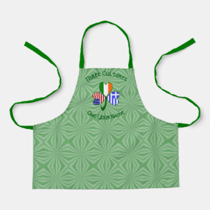 Greek Irish USA Flags Shamrock Personalized Kid's  Apron