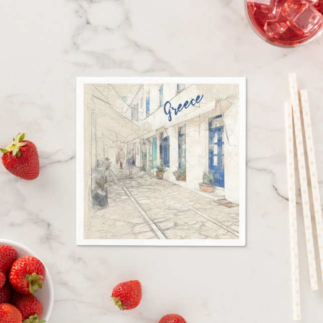 Greek Island Cloth Napkins – Spetses Traditional  (Insitu)