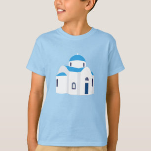 Greek Island Greece Blue Dome Church  T-Shirt