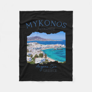 Greek Island Mykonos Greece Vacation Family Outfit Fleece Blanket