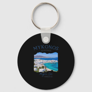 Greek Island Mykonos Greece Vacation Family Outfit Keychain