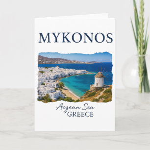 Greek Island Mykonos Vacation Travel Coastal Life  Card