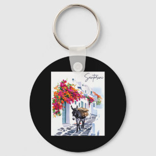 Greek Island Santorini Donkey In Traditional Greek Keychain