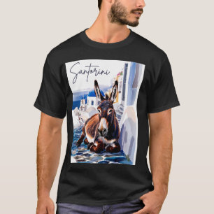 Greek Island Santorini Greece Donkey in Greek Vill T-Shirt