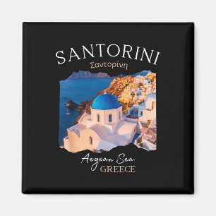 Greek Island Santorini Greece Oia Village Blue Chu Magnet