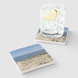 Greek Islands Mediterranean Landscape  Stone Coaster