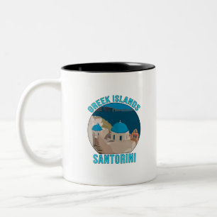 Greek Islands Santorini Two-Tone Coffee Mug