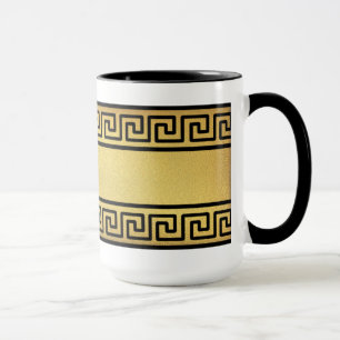 Greek Key and Gold Mug