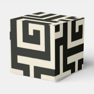 Greek Key Black Favor Box