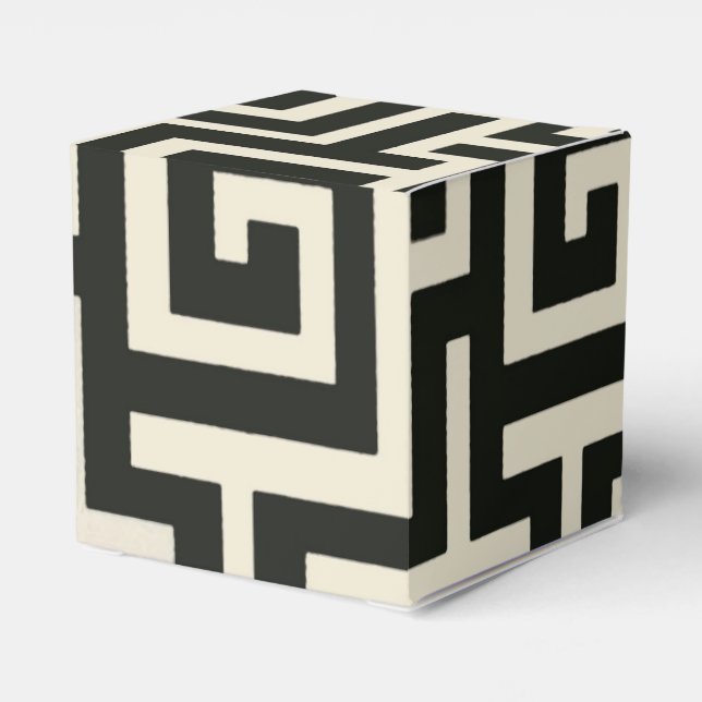 Greek Key Black Favor Box (Back Side)