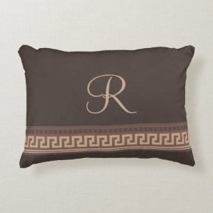 Greek key border accent pillow