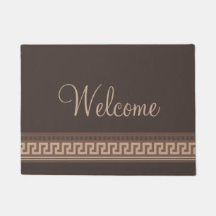Greek key border doormat