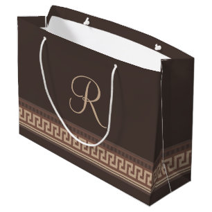Greek key border large gift bag