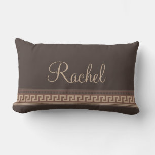 Greek key border lumbar pillow
