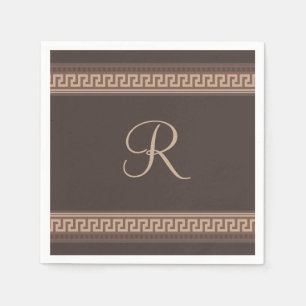 Greek key border napkin