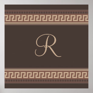 Greek key border poster