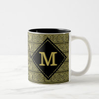 Greek Key Classic Design In Gold & Black