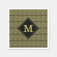 Greek Key Classic Design In Golds & Black