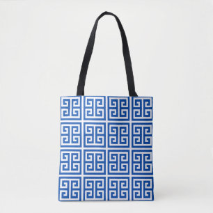 Greek Key Classic in Grecian Blue & White Tote Bag