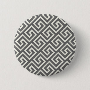 Greek Key Classic Square Swirl Pattern 2 Inch Round Button