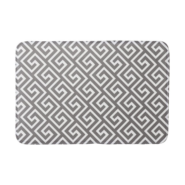 Greek Key Classic Square Swirl Pattern Bath Mat (Front)