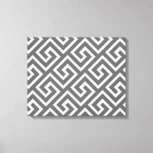 Greek Key Classic Square Swirl Pattern Canvas Print