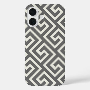 Greek Key Classic Square Swirl Pattern iPhone 16 Case