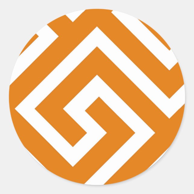 Greek Key Classic Square Swirl Pattern Classic Round Sticker (Front)