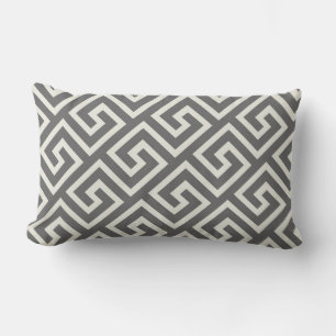 Greek Key Classic Square Swirl Pattern Lumbar Pillow