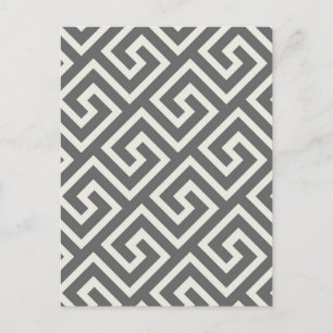 Greek Key Classic Square Swirl Pattern Postcard