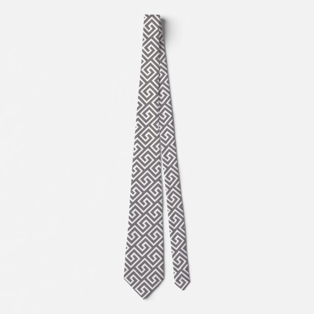 Greek Key Classic Square Swirl Pattern Tie (Front)