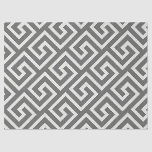 Greek Key Classic Square Swirl Pattern Tissue Paper (Front)
