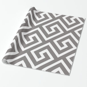 Greek Key Classic Square Swirl Pattern Wrapping Paper
