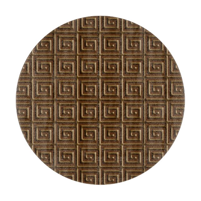 Greek Key design - dark chocolate Cutting Board (Front)