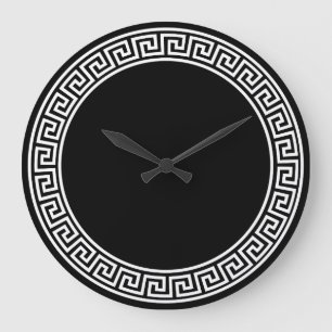 Greek Key Design Large Clock
