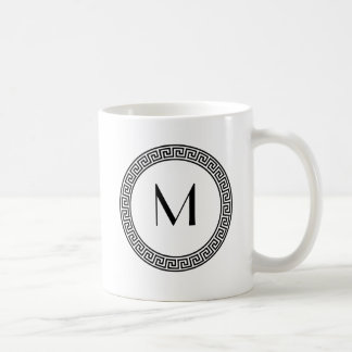 Greek Key Design Monogram Coffee Mug
