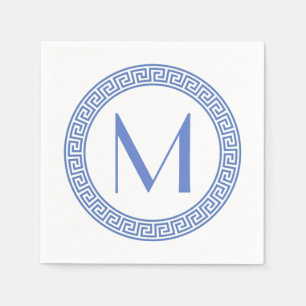 Greek Key Design Monogram Napkin