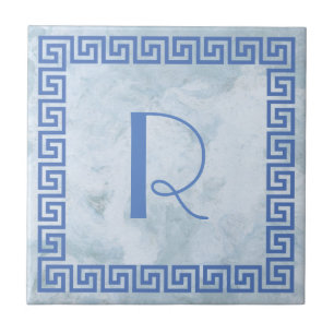 Greek Key Design Monogram Tile