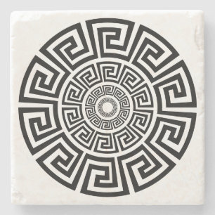 Greek Key Design Stone Coaster