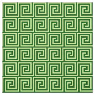 Greek Key, emerald green and lime Fabric