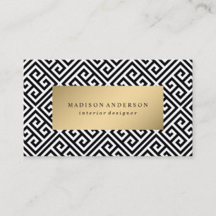 Greek Key in Gold   Business Cards