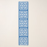 Greek Key (Meander) Chiffon Scarf<br><div class="desc">Chiffon scarf with Greek key (Meander) pattern in white on blue background. You can change the colour of all Greek keys on this design as well as the background colour if you like.</div>