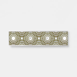 Greek Key Meander in Geometric Symmetry Artdeco Door Sign