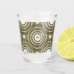 Greek Key Meander in Geometric Symmetry Artdeco Shot Glass