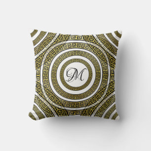Greek Key Meander in Geometric Symmetry Artdeco Throw Pillow