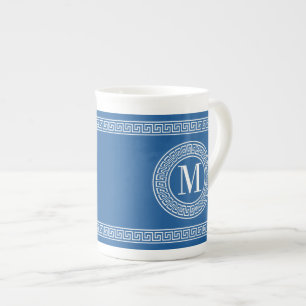 Greek Key Monogram China Specialty Mugs