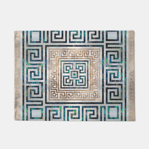 Greek Key Ornament -Abalone and gold Doormat